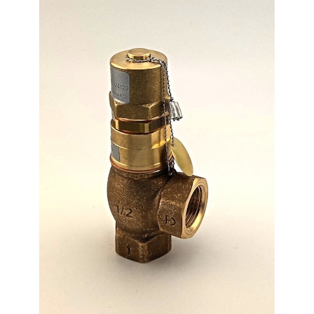 Goetze Kg Overflow Valve Series 618, Abs, Gunmetal, Gas And Liquids.1/2In Female Bspp, Ptfe, Adjust 618tGFO-15-f/f-15/15-PTFE 2-12 bar